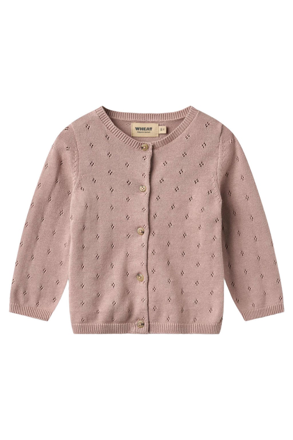 Wheat katoenen rechtvallend gebreid vest met cut-out - oudroze