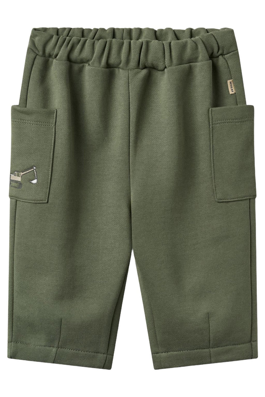 Groene jongens Wheat loose fit sweatpant van katoen met elastische tailleband en effen