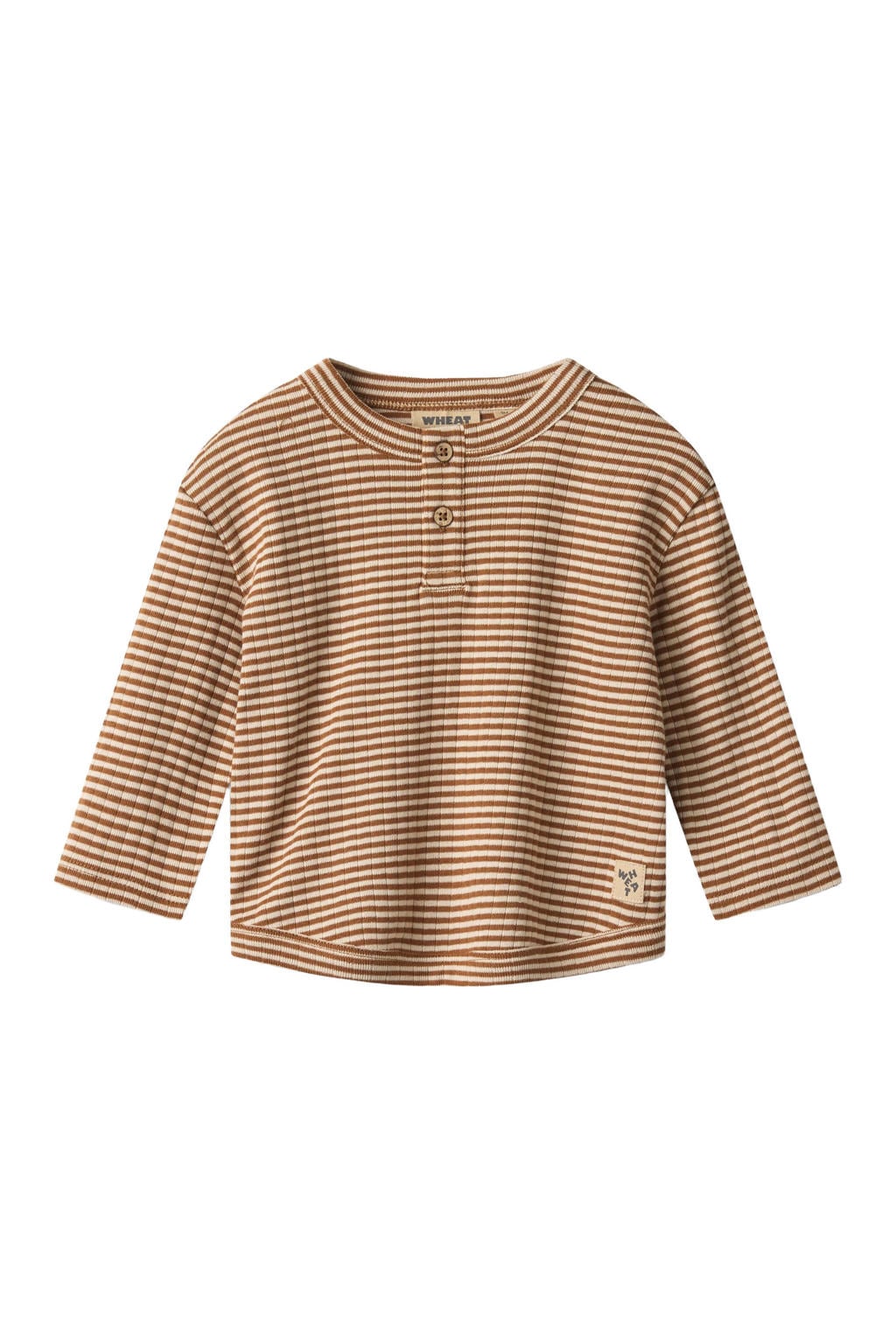 Wheat gestreepte longsleeve - bruin/beige