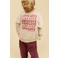Wheat rechtvallende sweater met backprint - ecru/roze