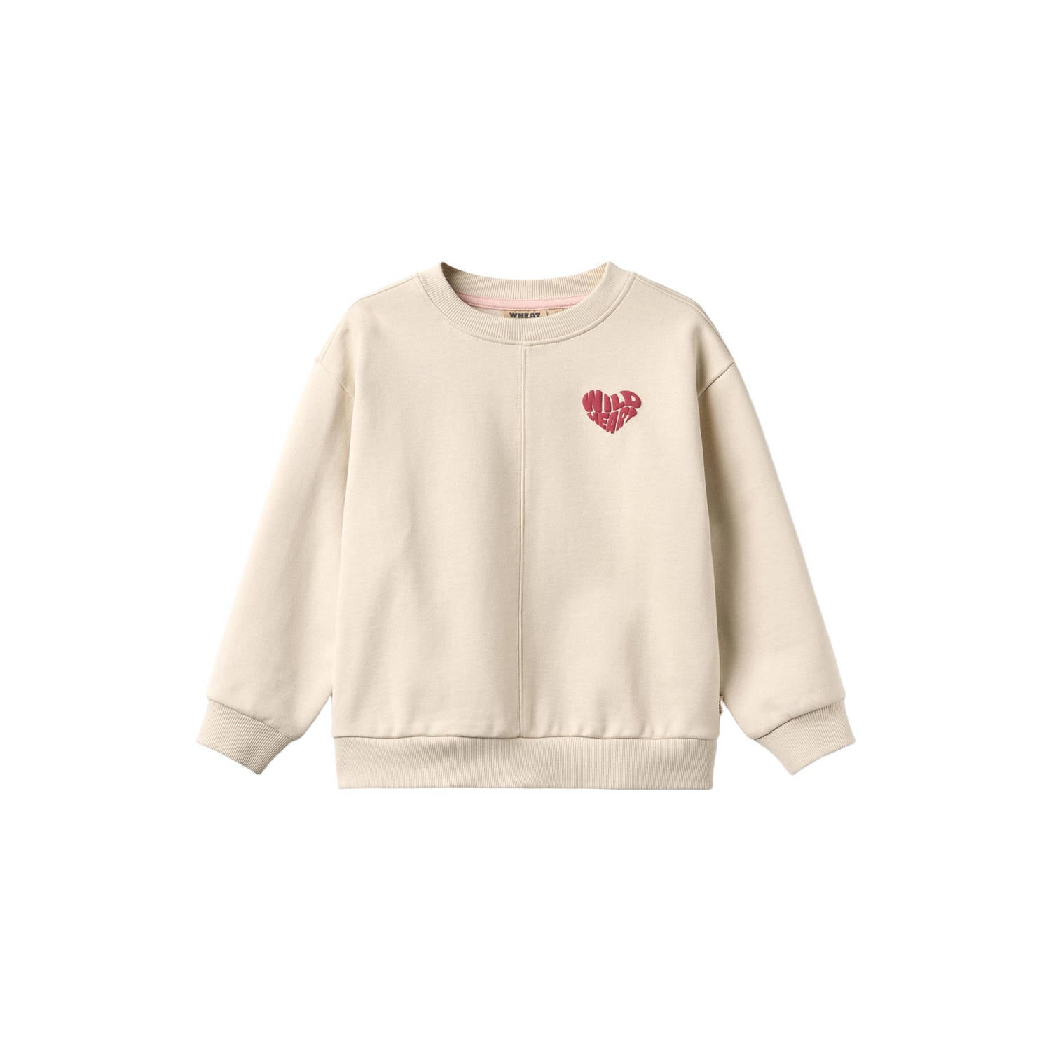 Wheat rechtvallende sweater met backprint ecru roze