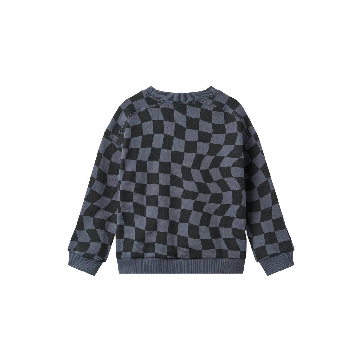 Wheat rechtvallende geruite sweater antraciet zwart