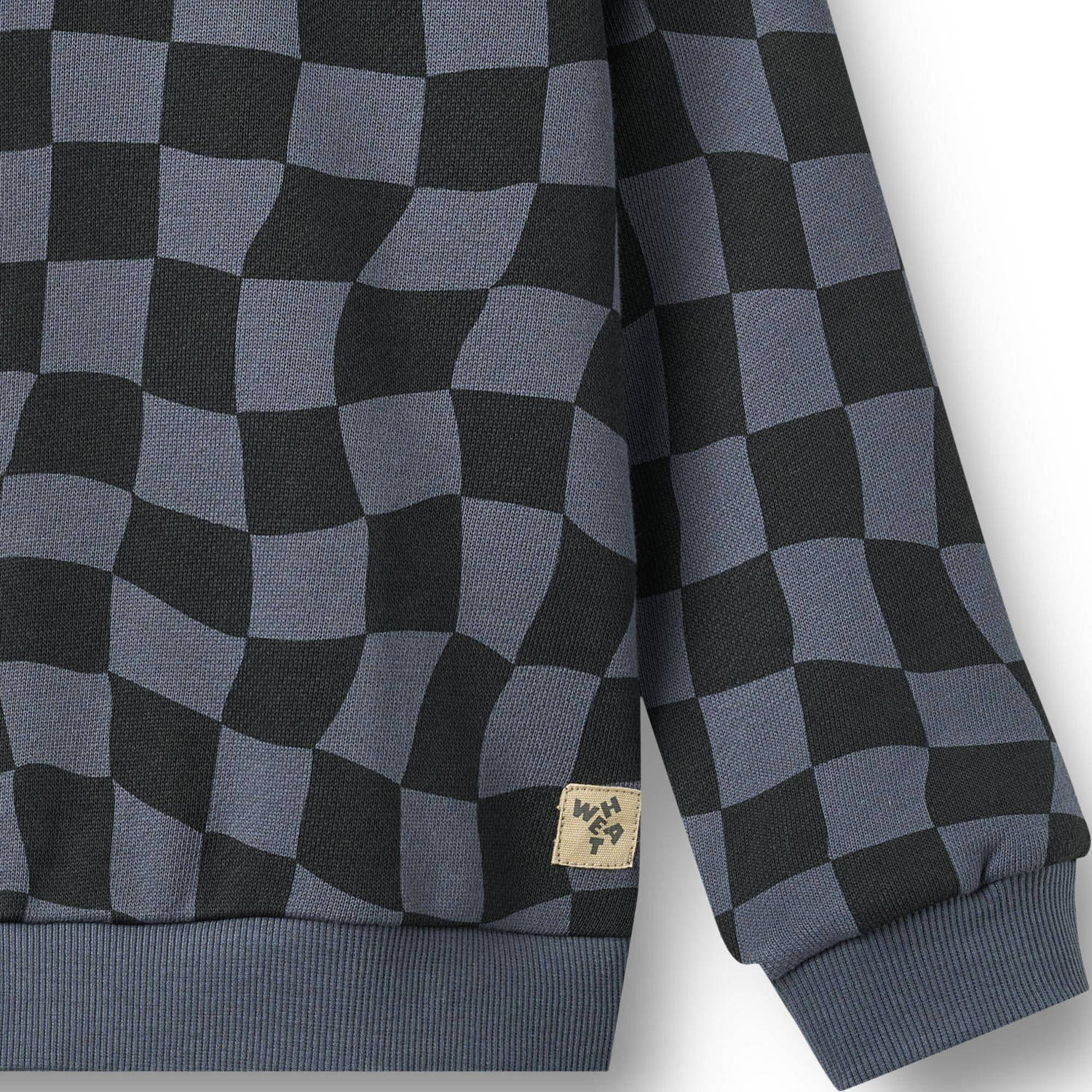 Wheat rechtvallende geruite sweater antraciet zwart