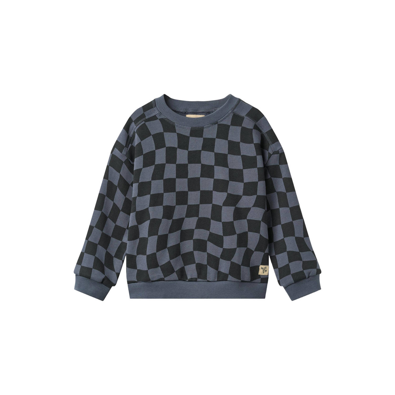 Wheat rechtvallende geruite sweater antraciet zwart