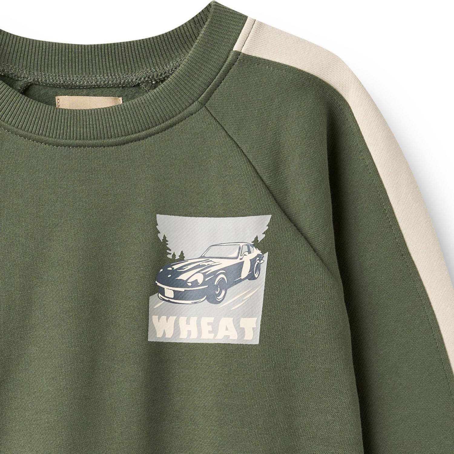 Wheat oversized sweater met print groen