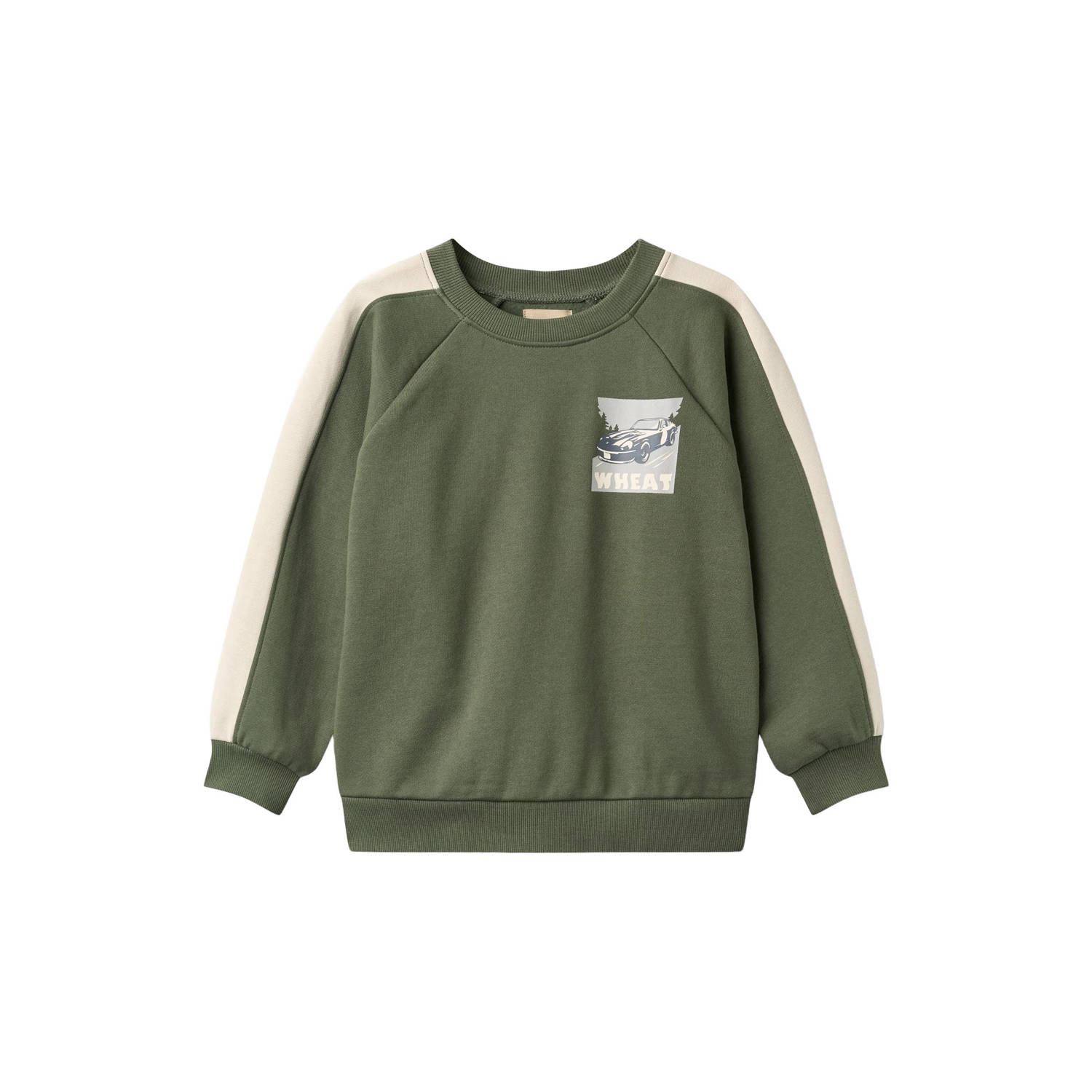 Wheat oversized sweater met print groen