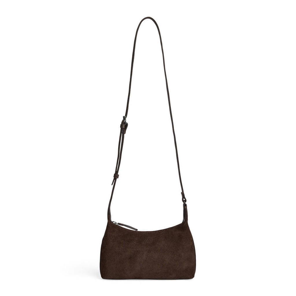 Markberg suede crossbody tas AvenyaMBG donkerbruin