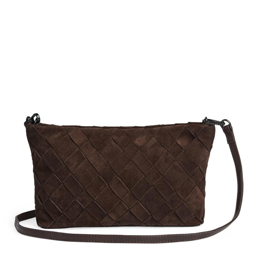 Markberg suede crossbody tas CelinMBG donkerbruin