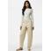 PIECES PCGRACE MW BARREL ANK JEAN barrel jeans - beige