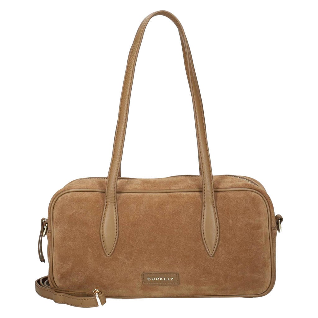 BURKELY suède schoudertas Suzy cognac