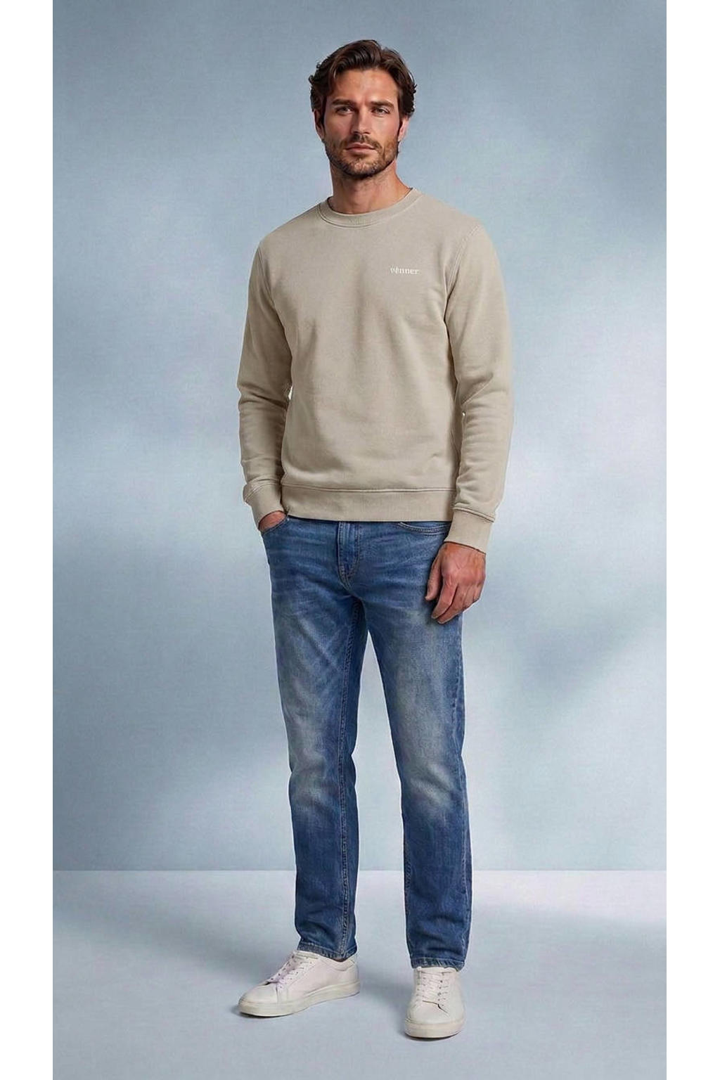 Vänner regular fit sweater met backprint - rainy day