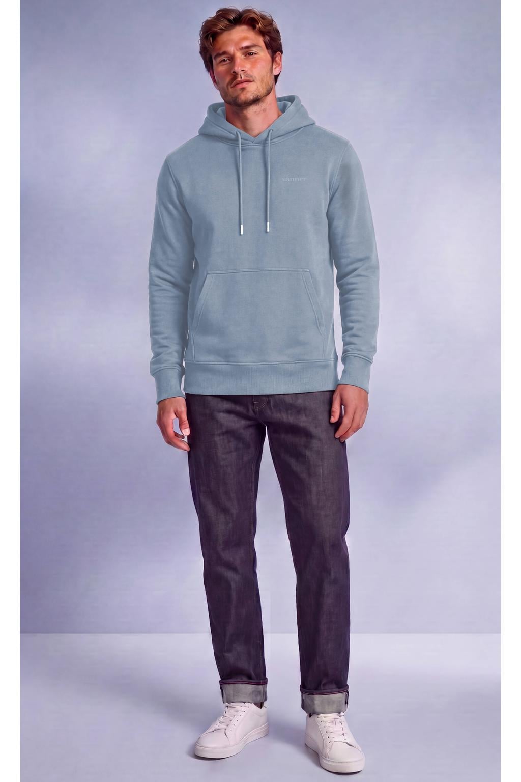 Vänner regular fit hoodie met backprint - blauw