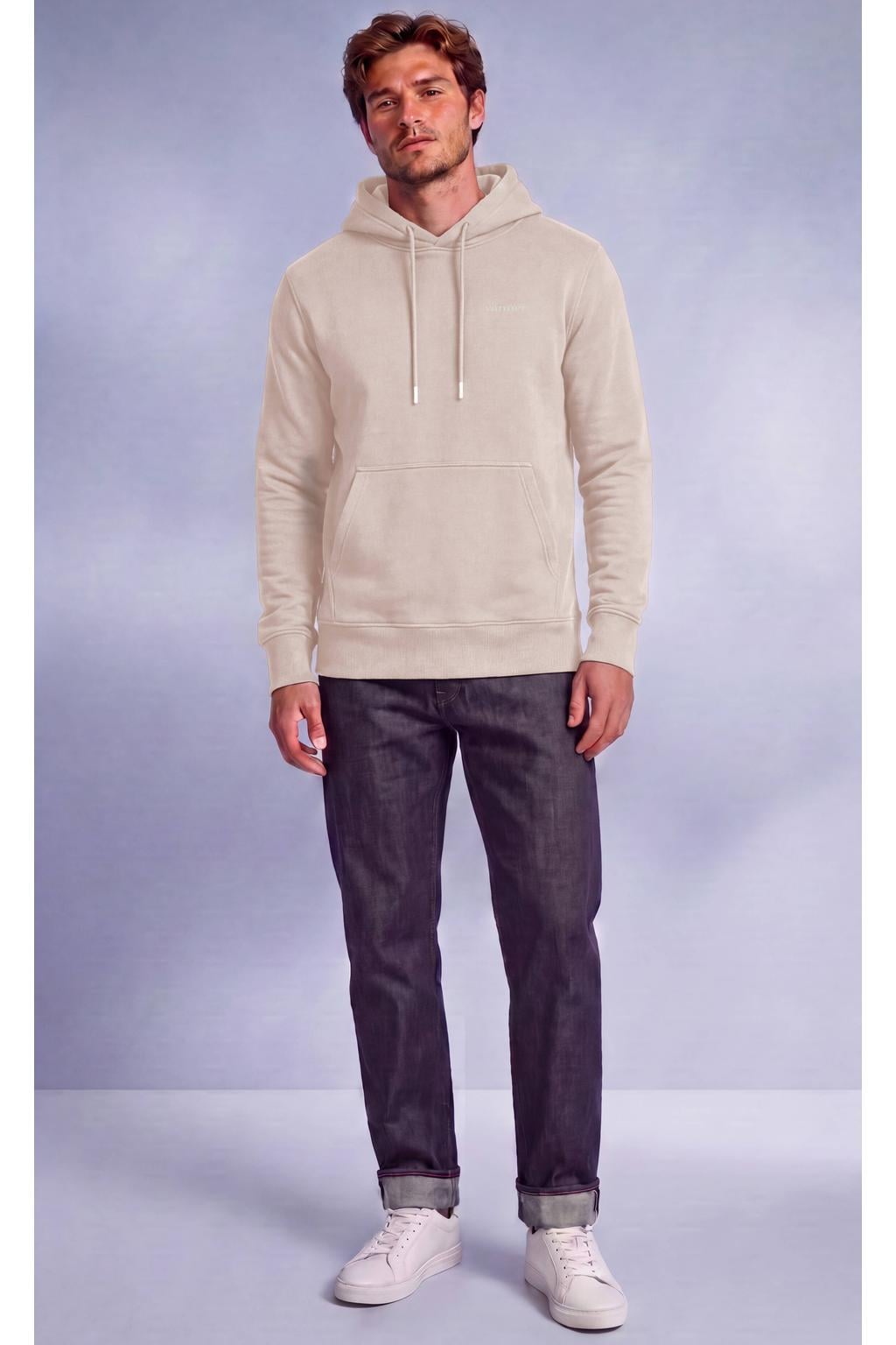 Vänner regular fit hoodie met backprint - beige