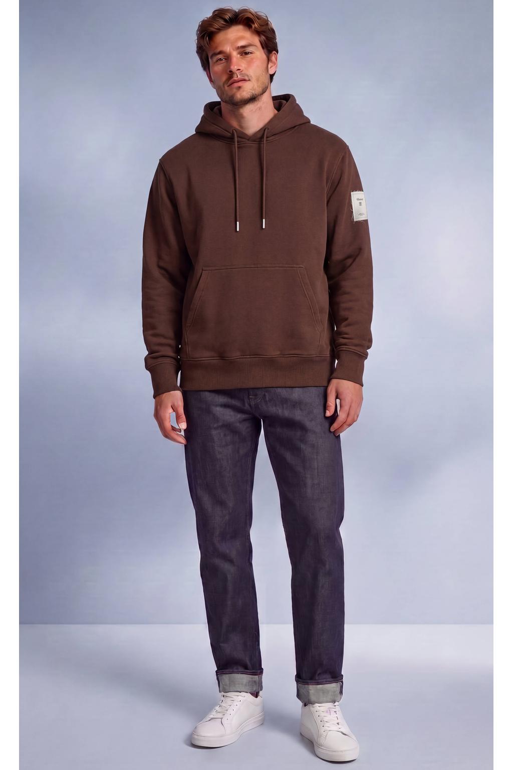 Vänner relaxed fit sweater met backprint - bruin