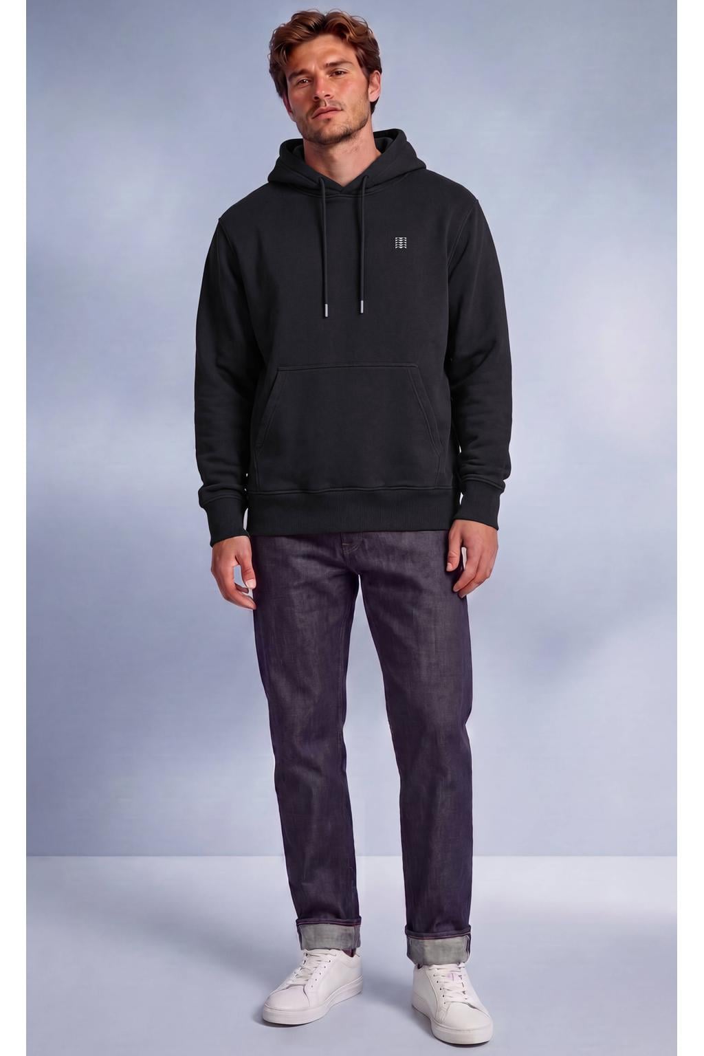Vänner boxy hoodie met backprint - zwart