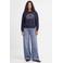 JJXX rechtvallende sweater met tekst - donkerblauw