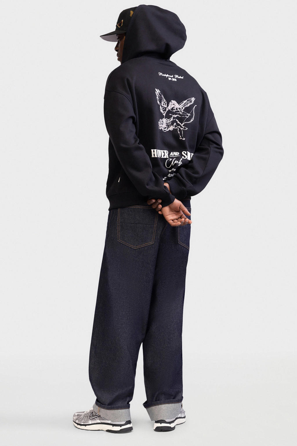 Redefined Rebel sweatvest met backprint - zwart