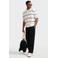 Redefined Rebel oversized gebreide gestreepte polo - wit