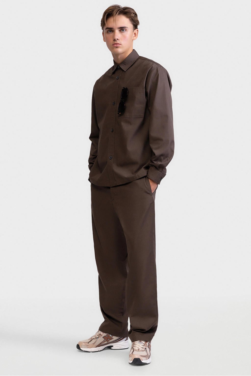 Redefined Rebel relaxed fit overshirt - bruin
