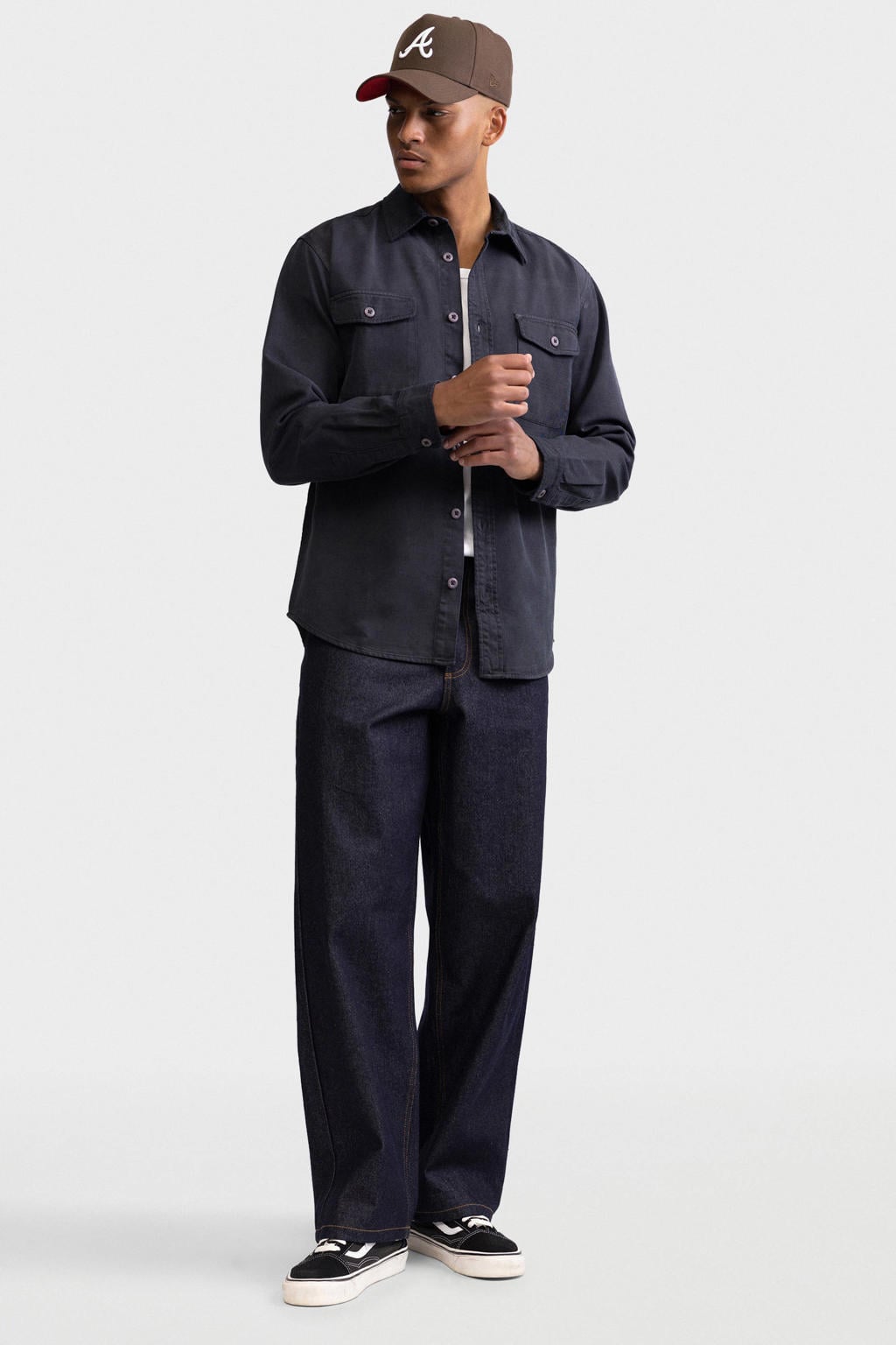 Redefined Rebel regular fit overhemd - grijsblauw