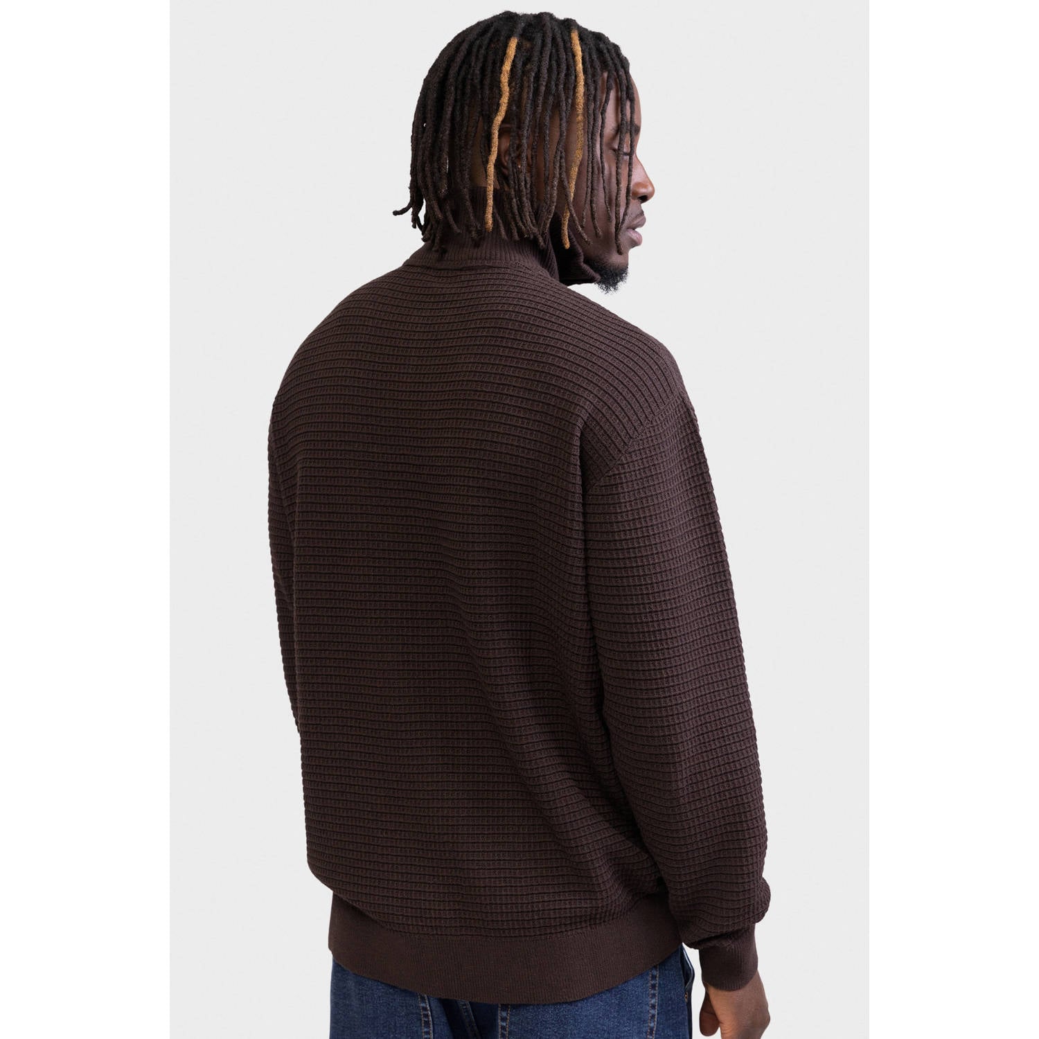 Redefined Rebel regular fit gebreide trui donkerbruin