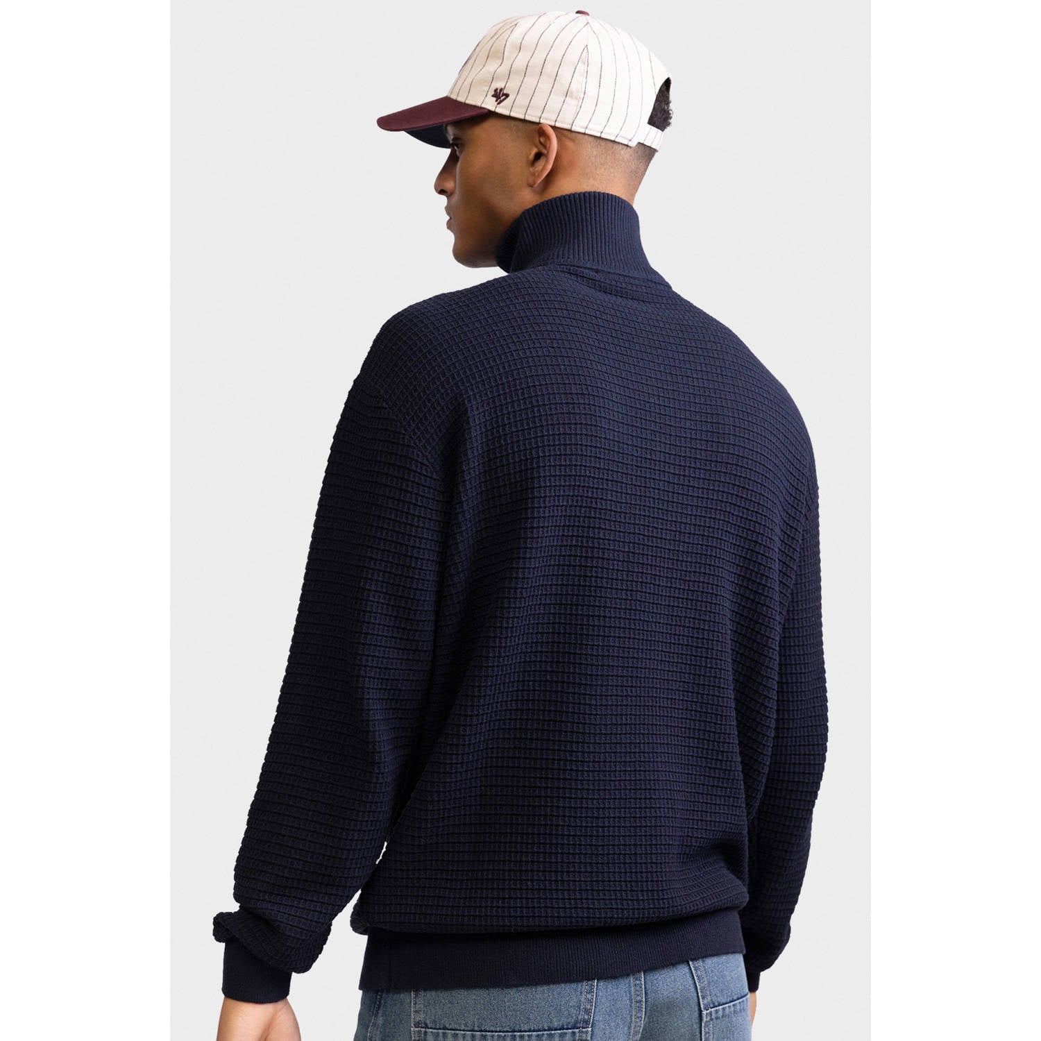 Redefined Rebel regular fit gebreide trui donkerblauw