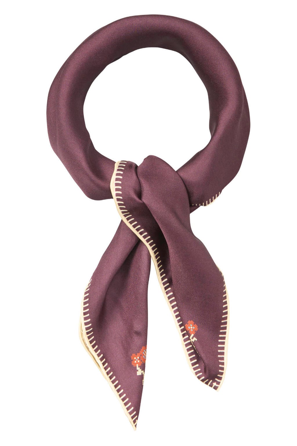 BECKSÖNDERGAARD zijden sjaaltje Flotile Stitch Sia bordeauxrood