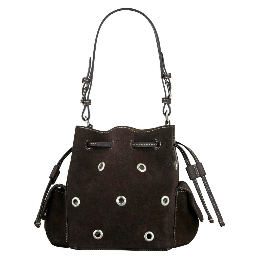 BECKSÖNDERGAARD suède crossbody tas Ellura Bucket donkerbruin