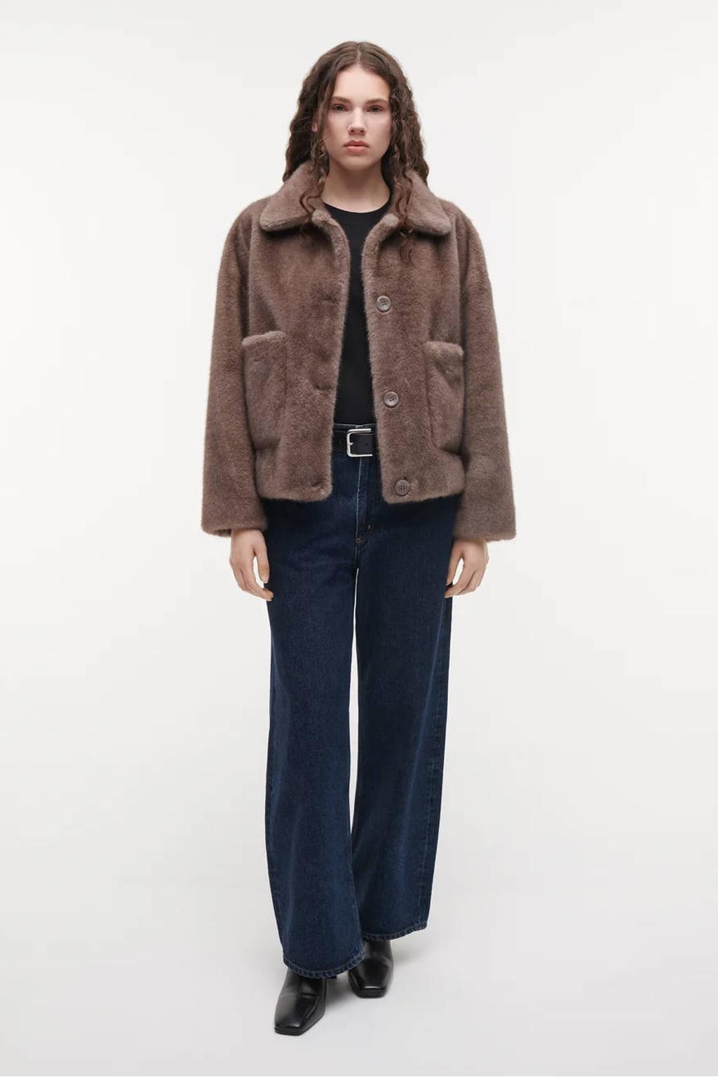 Bruine dames Studio AR by ARMA jas van polyester met effen en lange mouwen