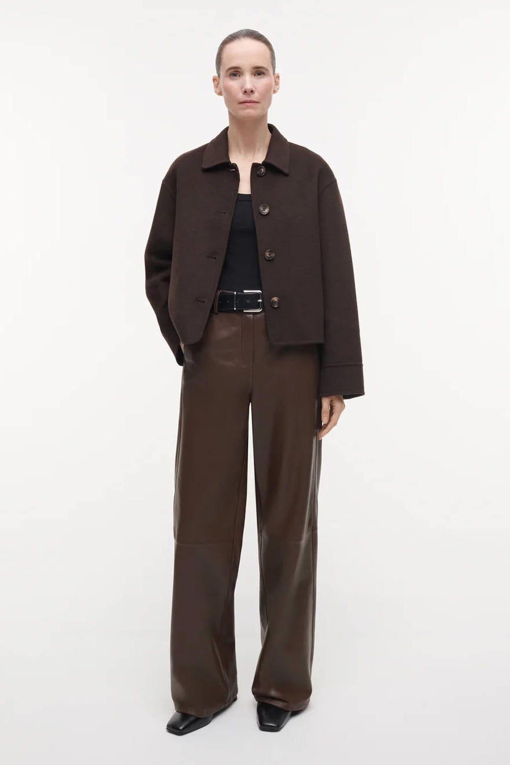Studio AR by ARMA jacket met wol - donkerbruin