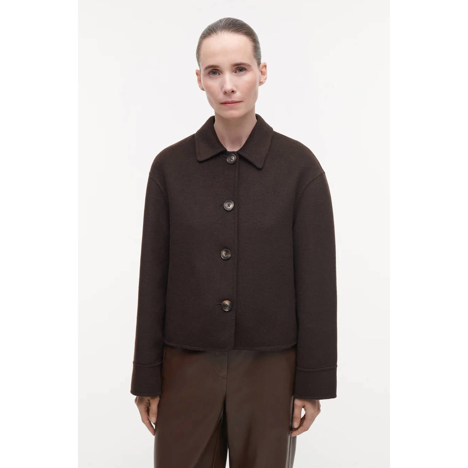 Studio AR by ARMA jacket met wol donkerbruin