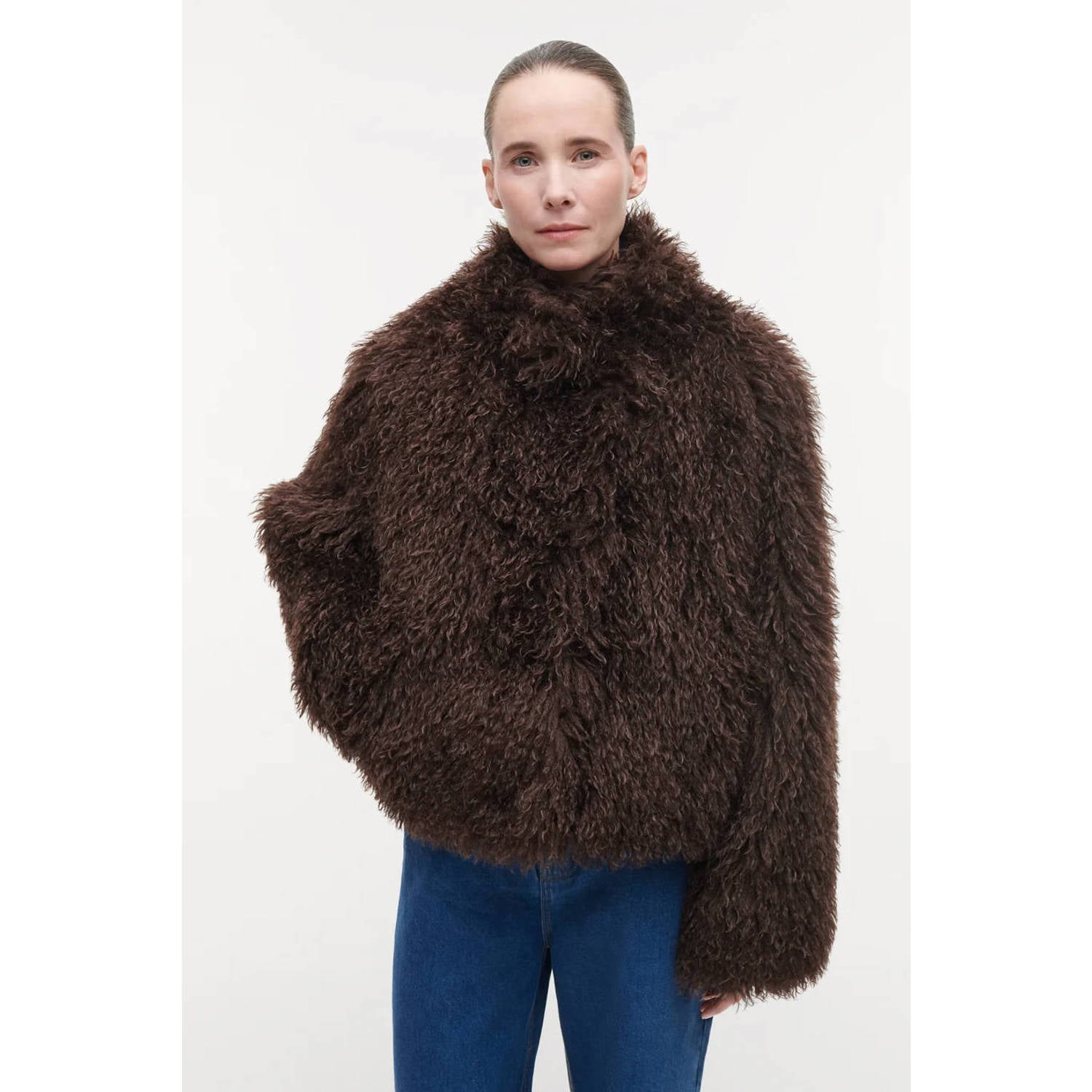 Studio AR by ARMA faux fur winterjas donkerbruin