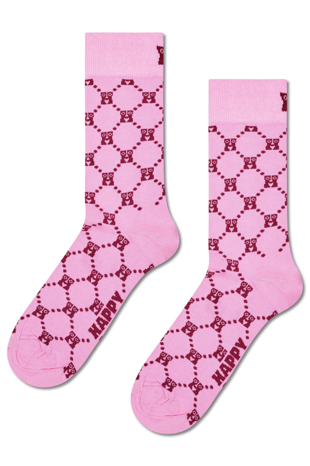 Happy Socks sokken Monogram roze