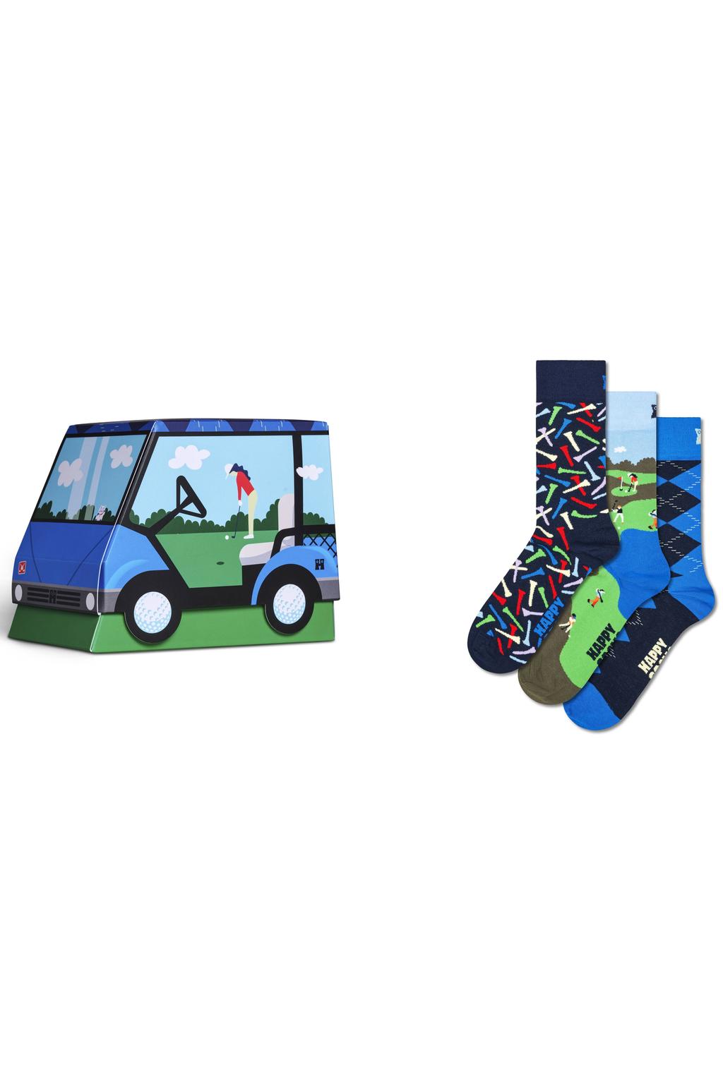 Happy Socks giftbox sokken Golf Cart - set van 3 multi