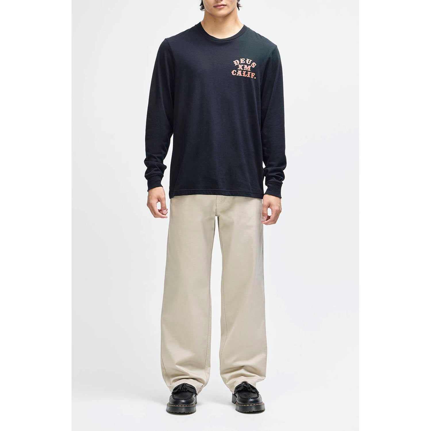 Deus Ex Machina relaxed fit longsleeve met backprint zwart