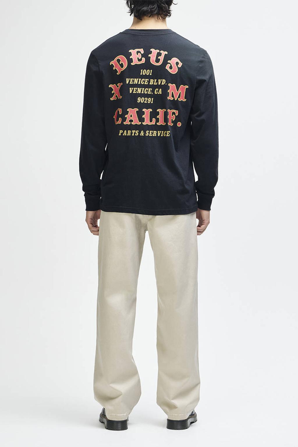 Deus Ex Machina relaxed fit longsleeve met backprint - zwart