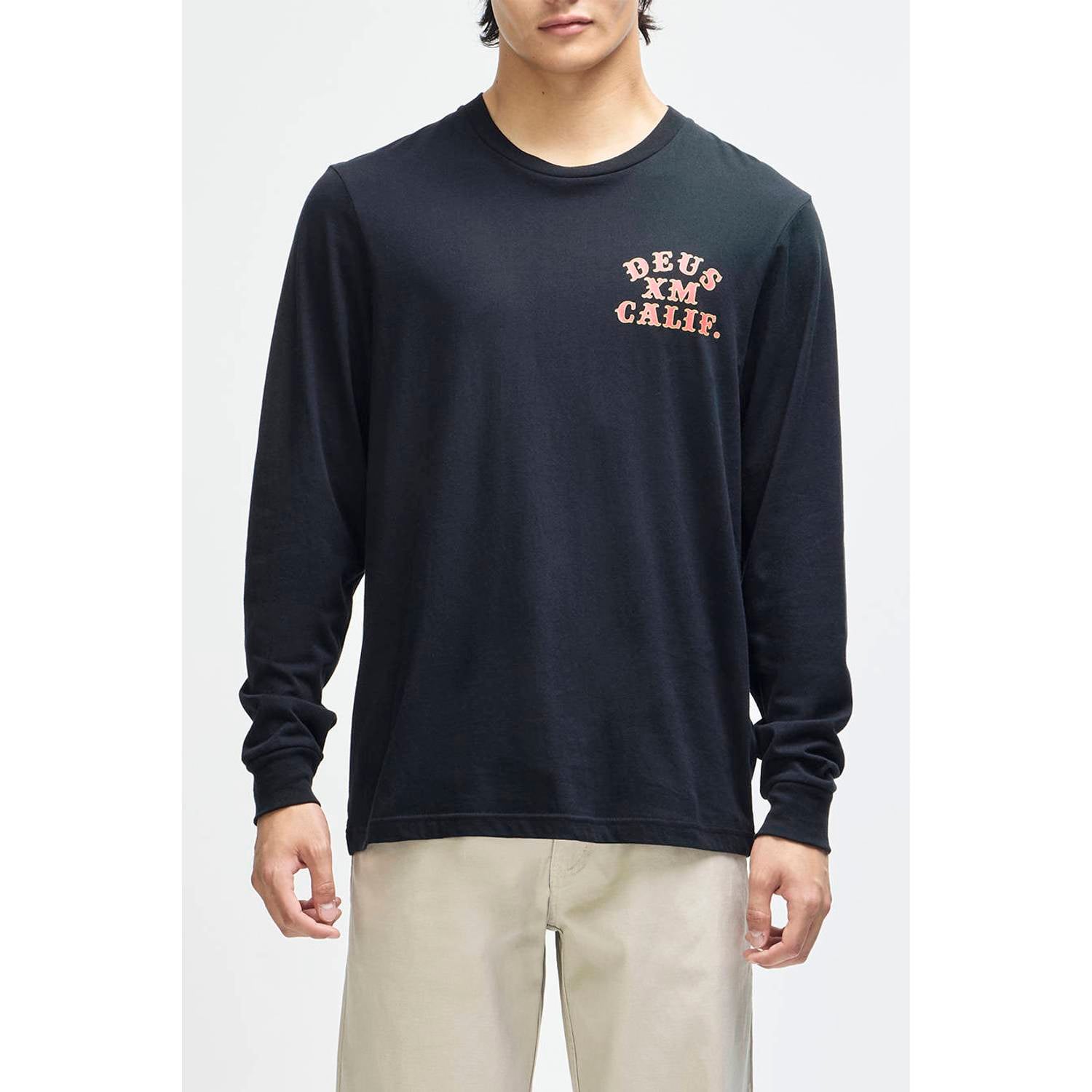 Deus Ex Machina relaxed fit longsleeve met backprint zwart