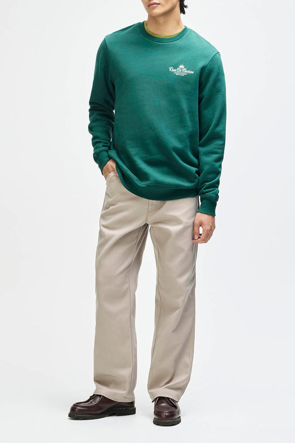 Deus Ex Machina regular fit sweater met backprint - groen