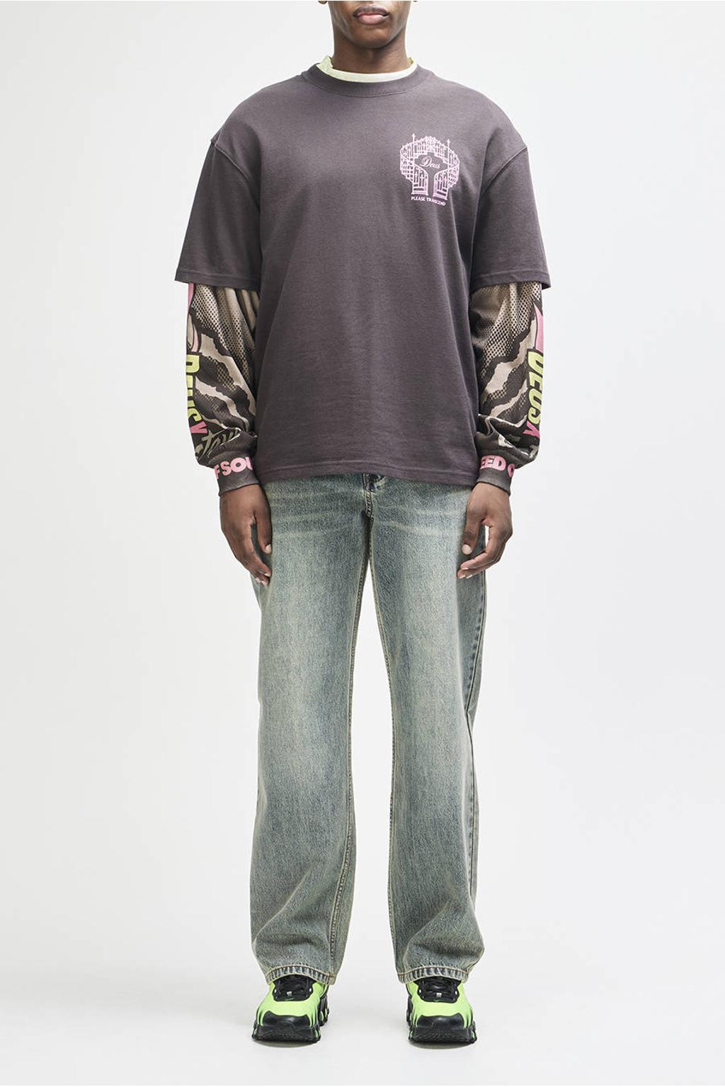 Deus Ex Machina oversized T-shirt met backprint - anthracite grey