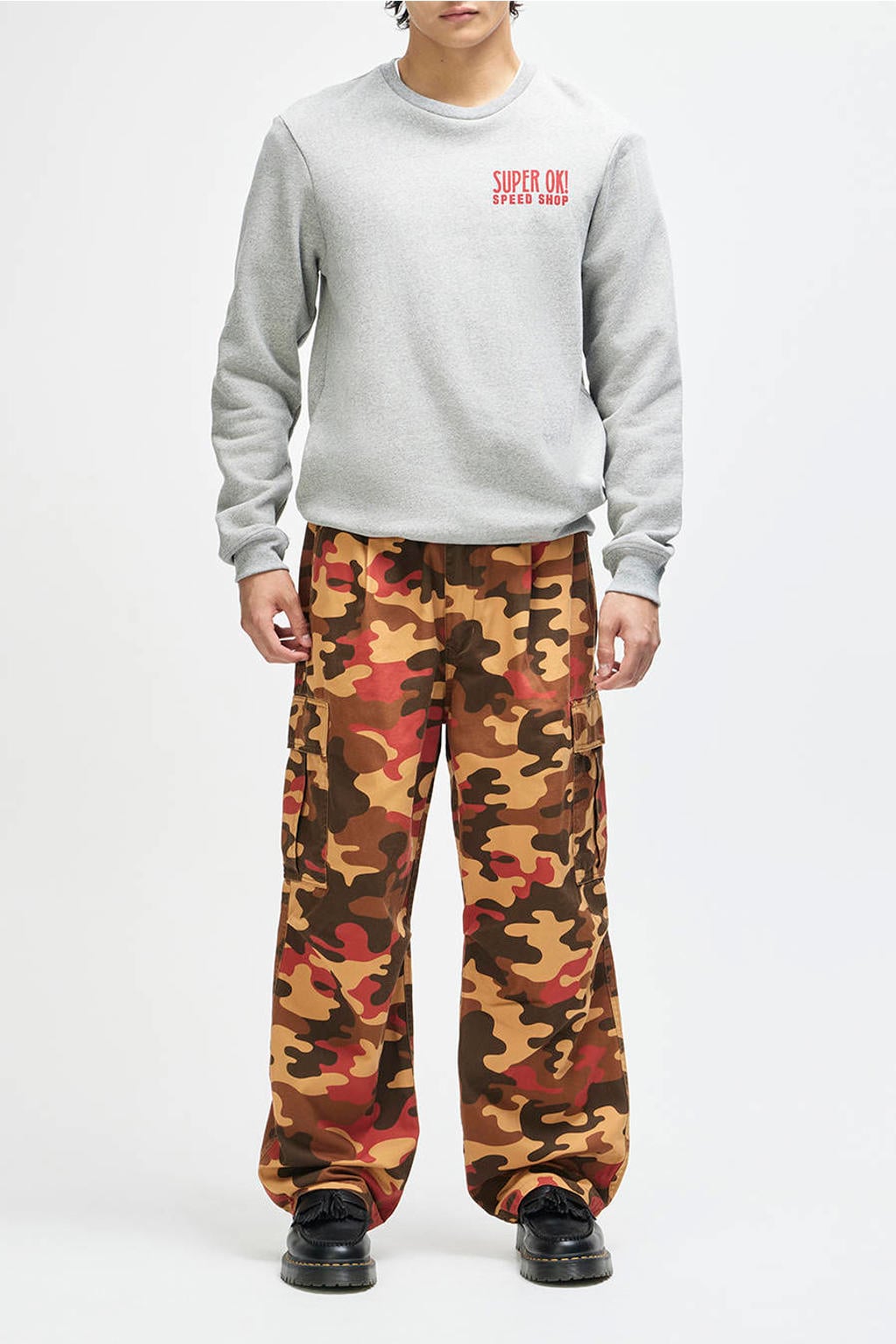 Deus Ex Machina regular fit sweater met backprint - grijs