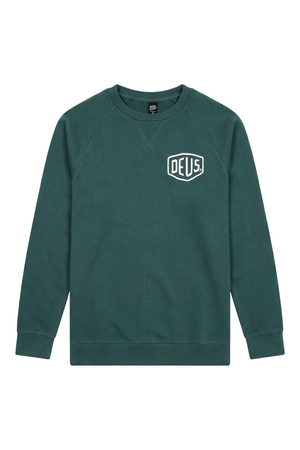 Deus Ex Machina katoenen regular fit sweater met backprint - racing green