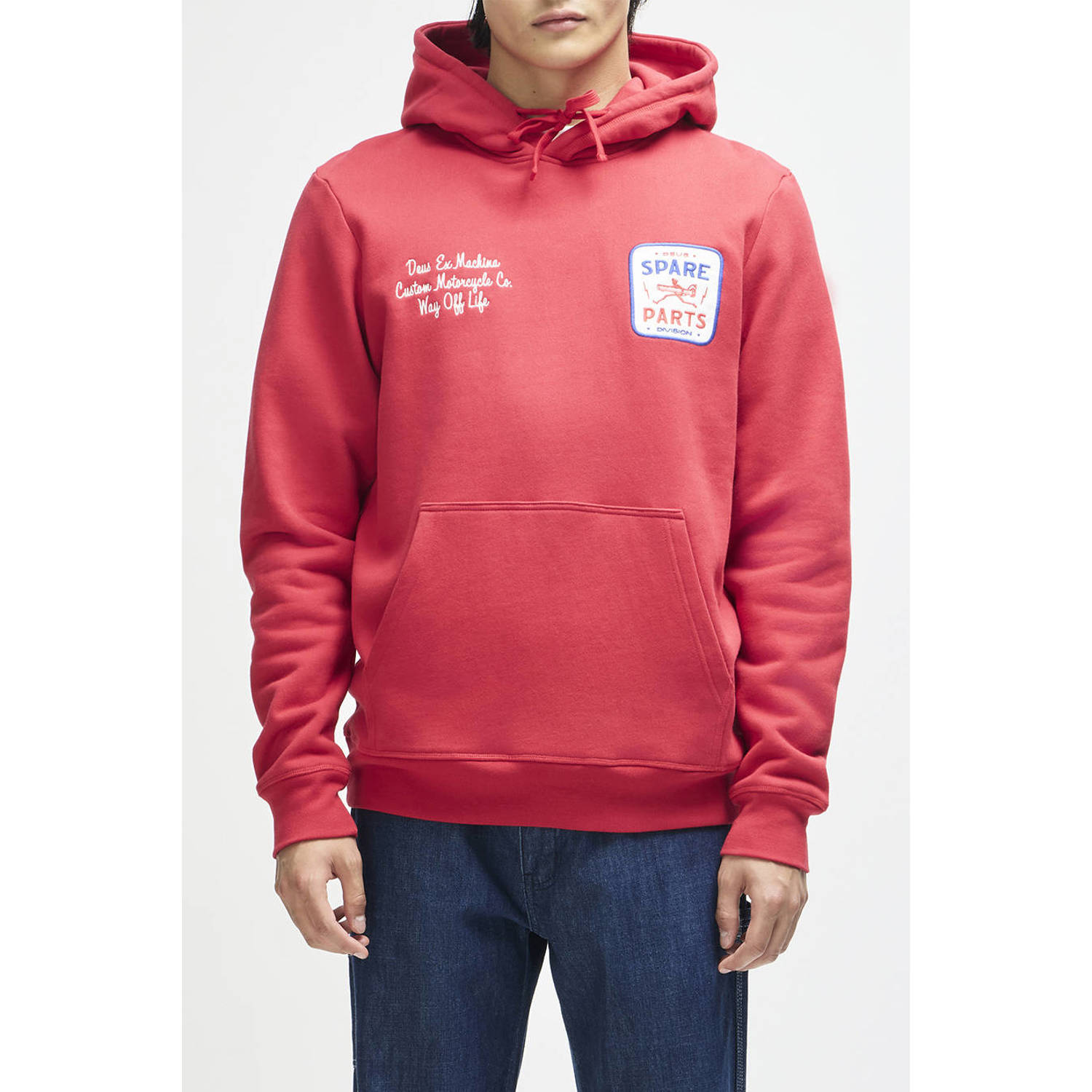 Deus Ex Machina regular fit hoodie met borduursels en print cherry red