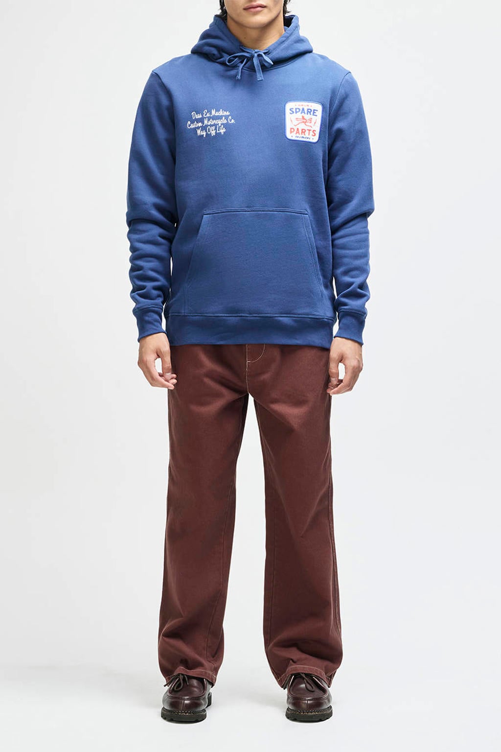 Deus Ex Machina regular fit hoodie met borduursels en print - mechanic blauw