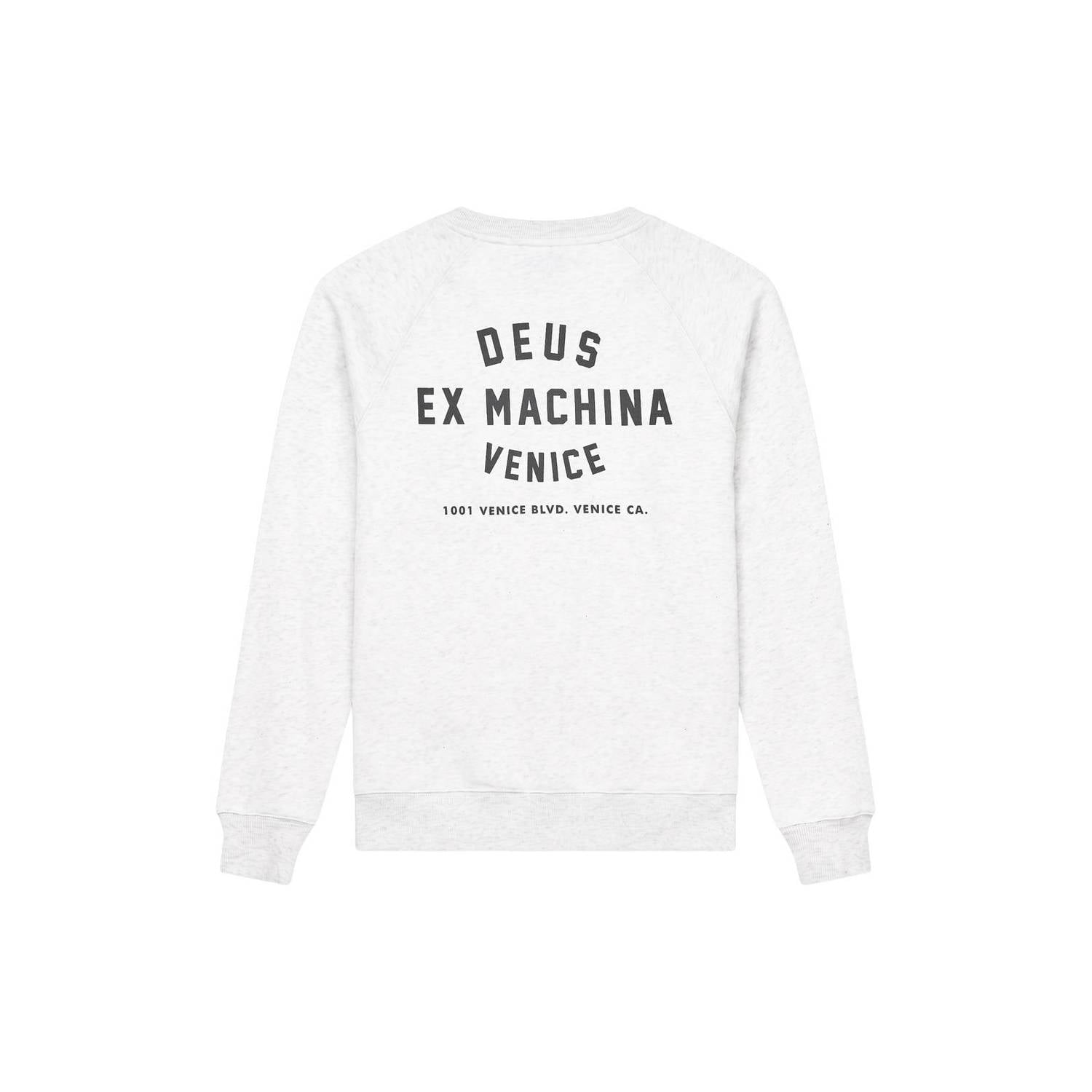 Deus Ex Machina regular fit gemêleerde sweater met backprint lichtgrijs