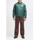 Deus Ex Machina katoenen jas met corduroy details en backprint - groen