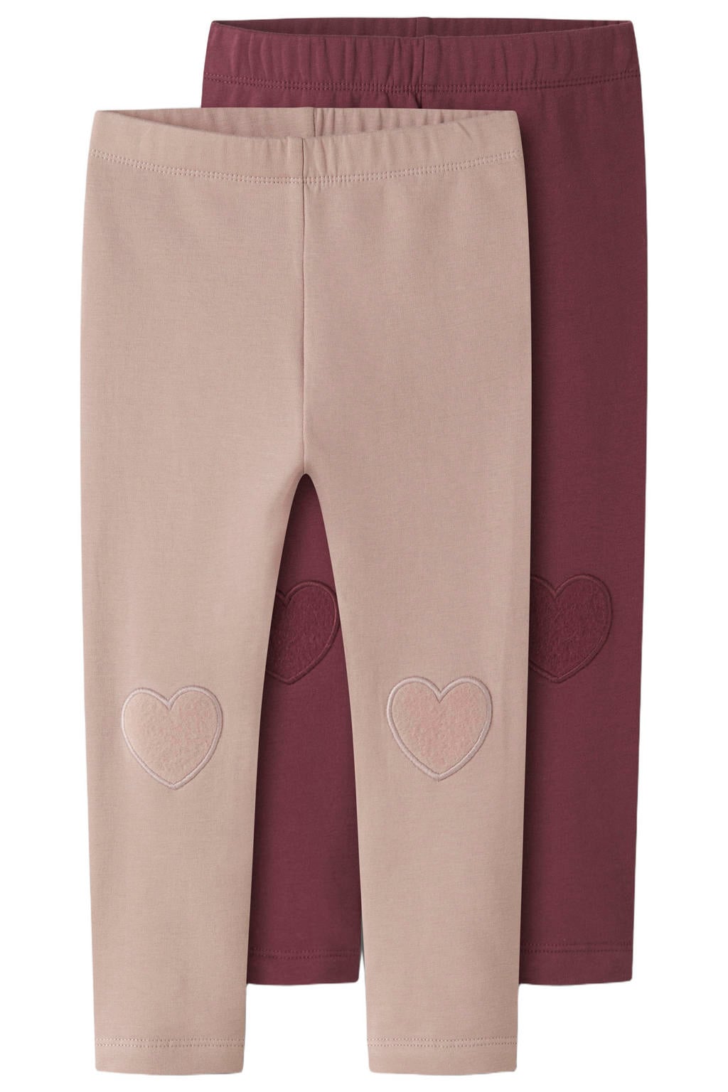 Lichtroze meisjes GUPPY MINI legging van stretchkatoen met elastische tailleband en effen