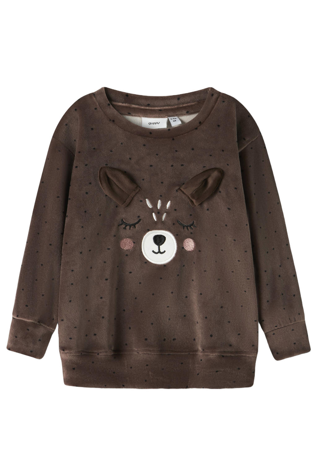 GUPPY BABY sweater met stippen - bruin