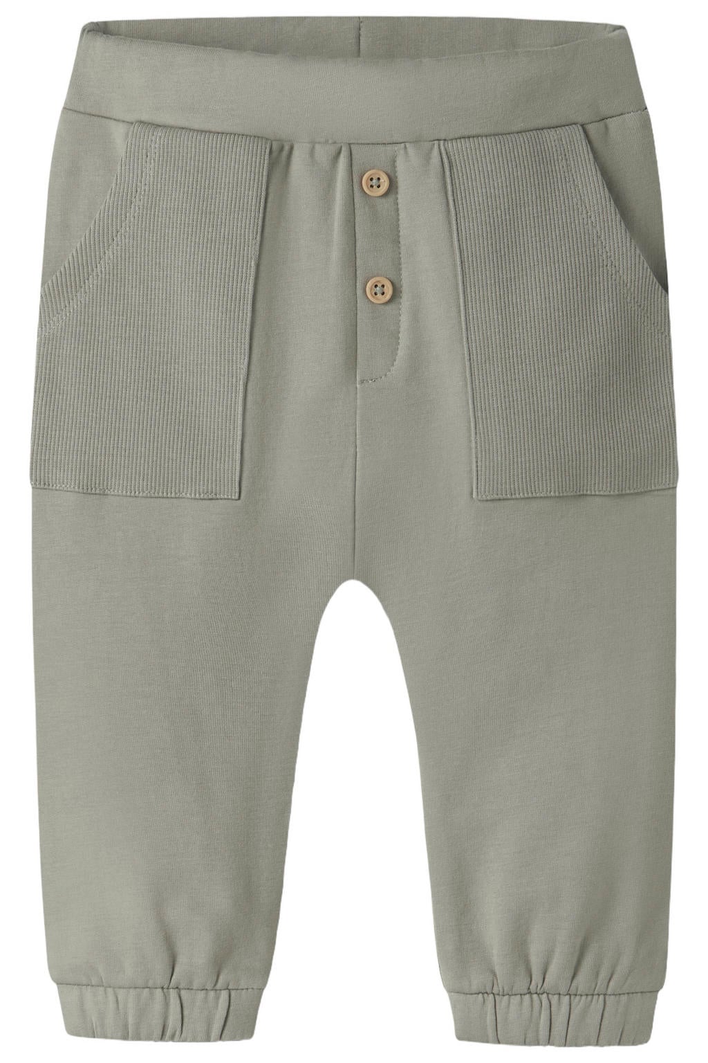 Groene jongens GUPPY BABY katoenen baby joggingbroek met elastische tailleband