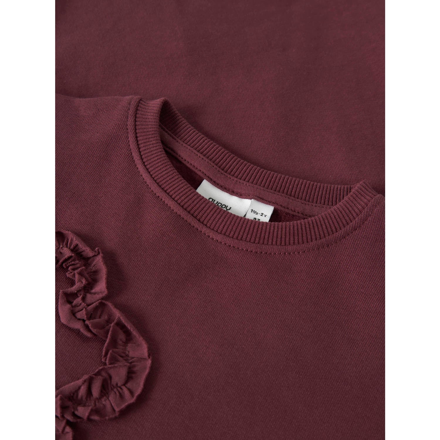 GUPPY MINI sweater met ruches donkerrood