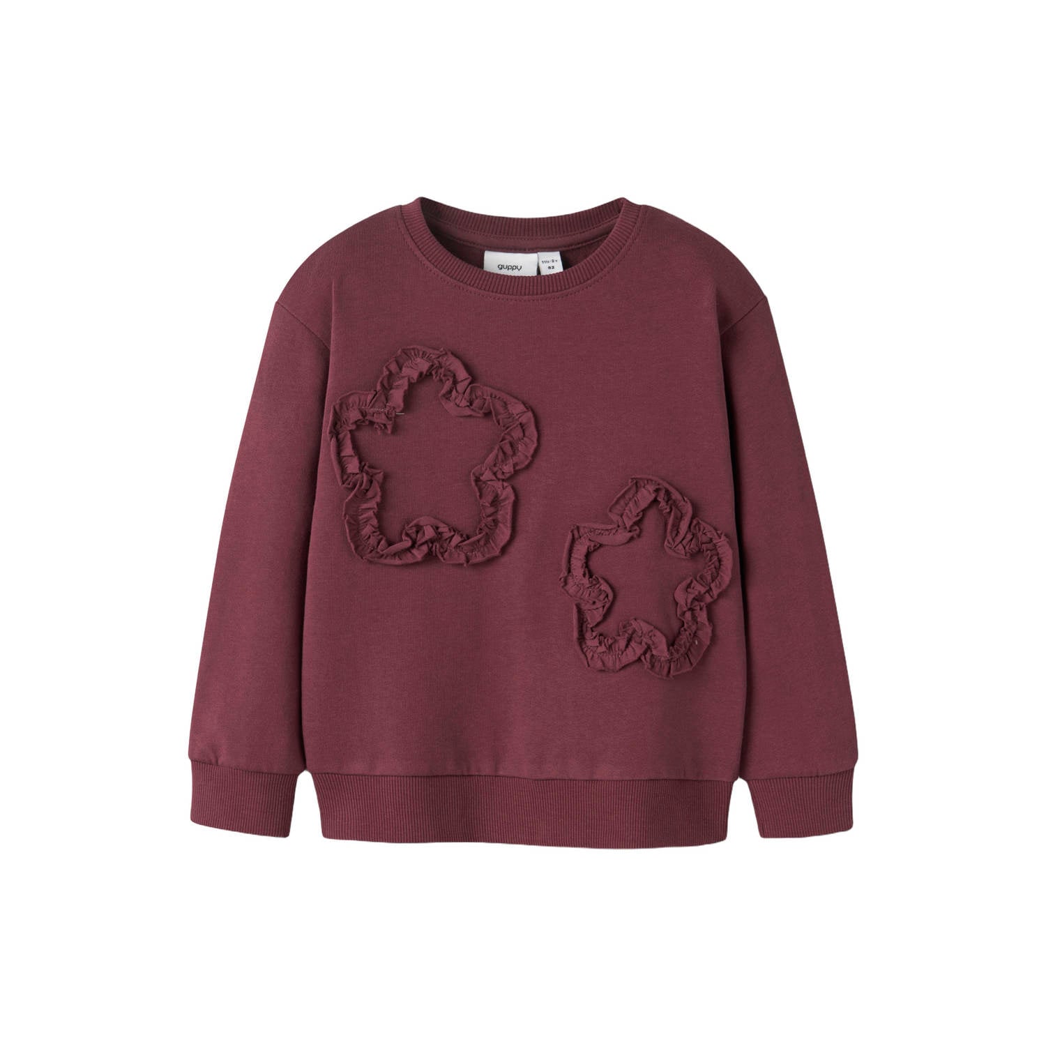 GUPPY MINI sweater met ruches donkerrood